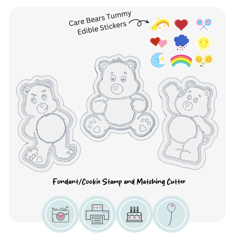 Care Bears Style Fondant Cookie Stamp and Cutter